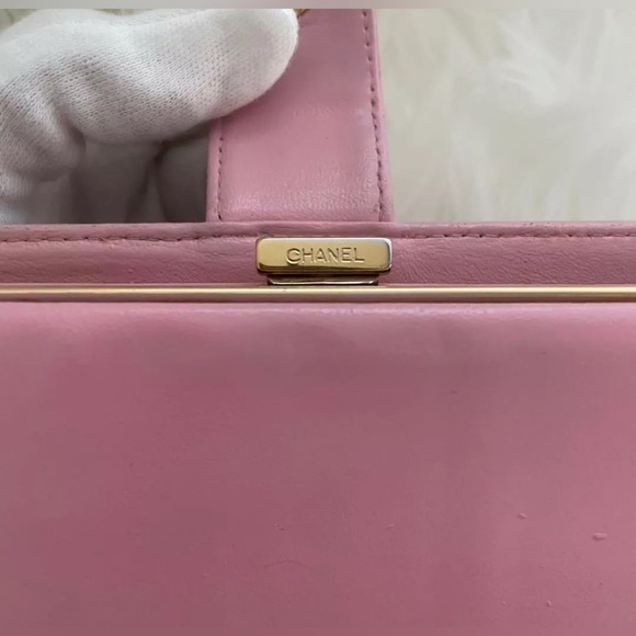 CHANEL Bifold Long Wallet Caviar Skin Pink Ladies Excellent condition - Picture 5 of 9